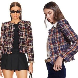 L'AGENCE Angelina Midnight Multi Tweed Blazer L/XL